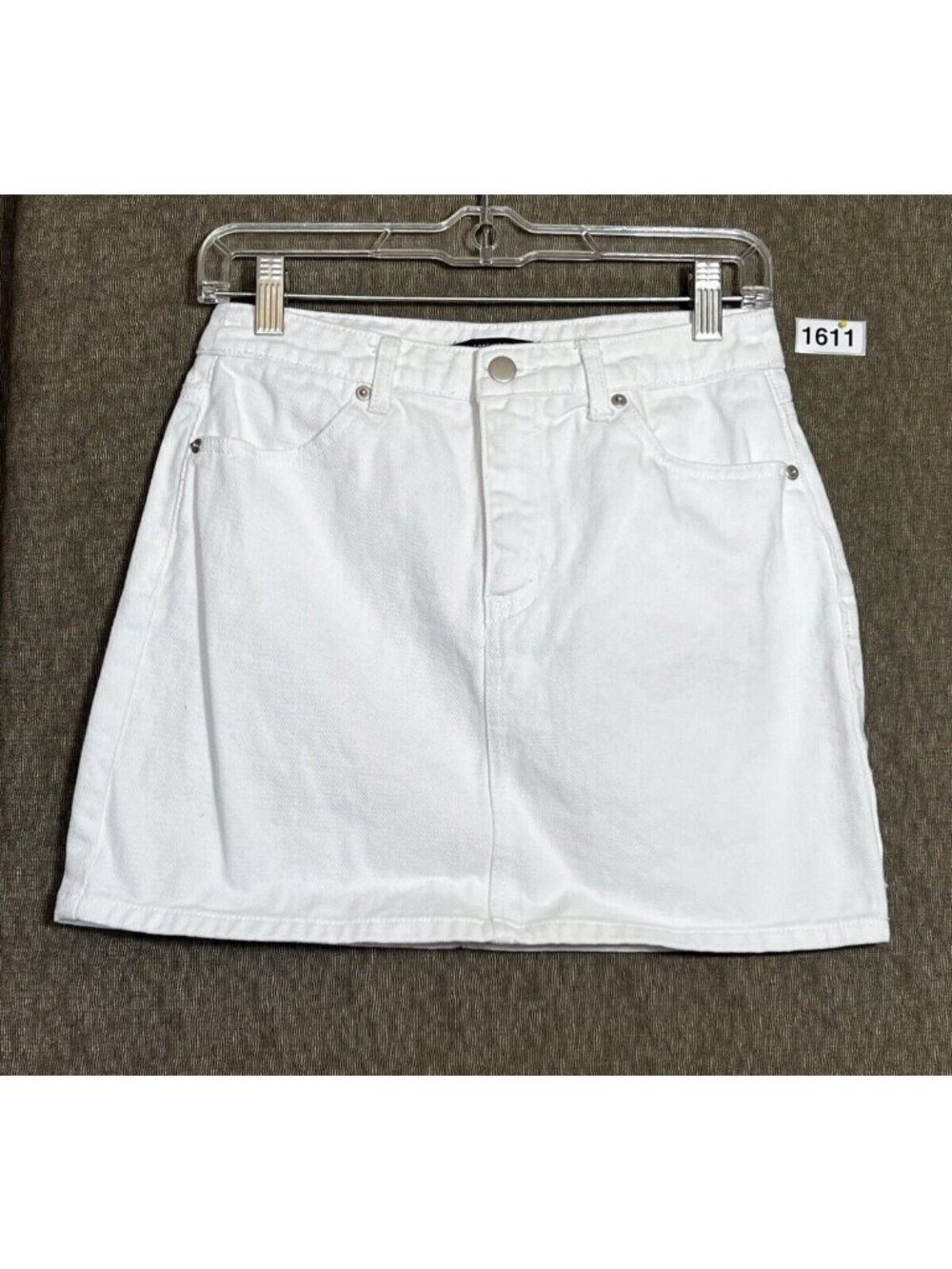 Forever 21 Demin Mini Skirt White Med 100% Cotton Solid